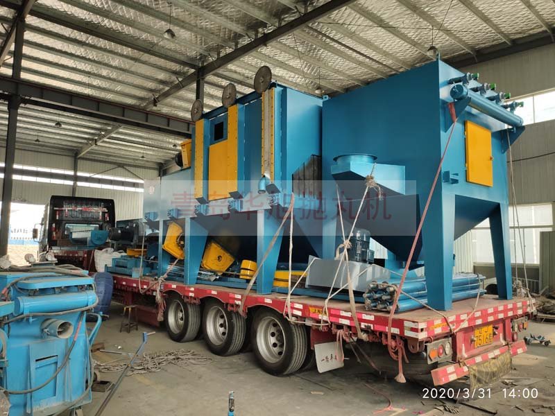 Q6925輥道通過式拋丸機裝車發(fā)貨現場