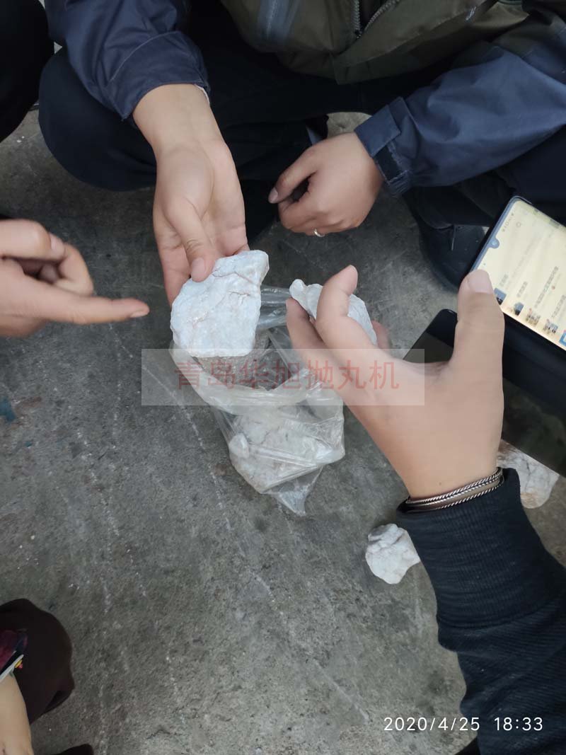石材經過拋丸機清理后的效果