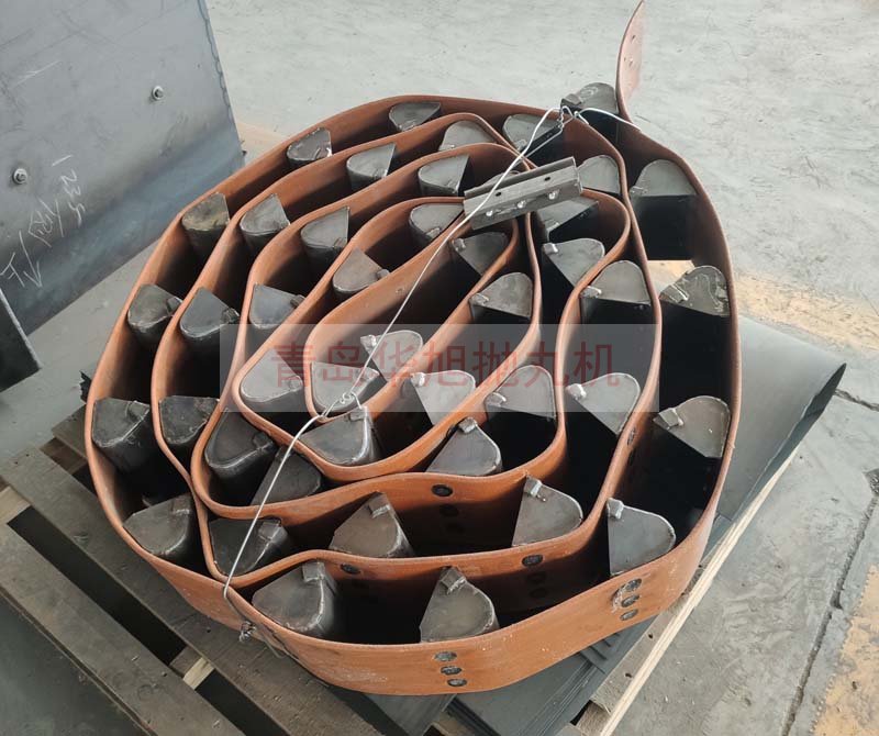 拋丸機提升帶制作完成準備發(fā)貨